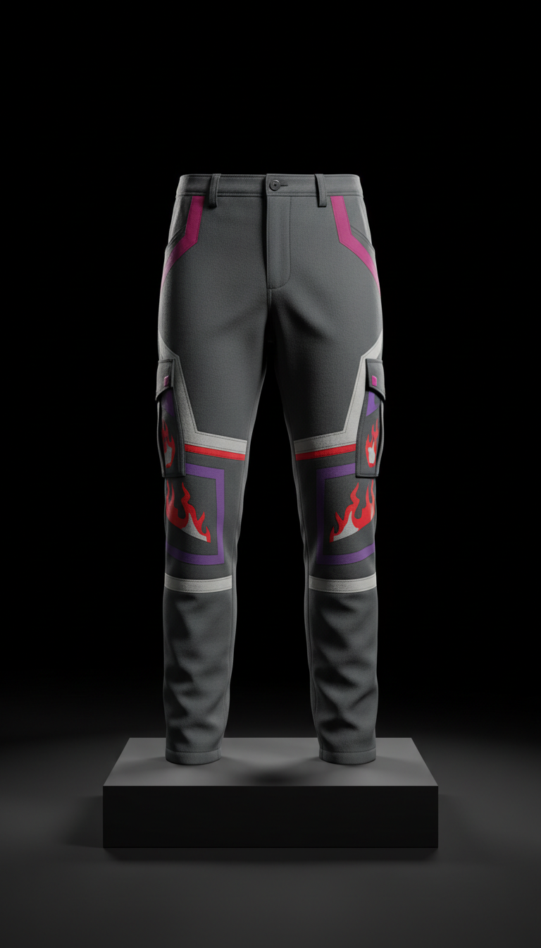 Steel Grey Cargo Pants with Panel Detailing