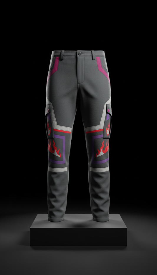 Steel Grey Cargo Pants with Panel Detailing