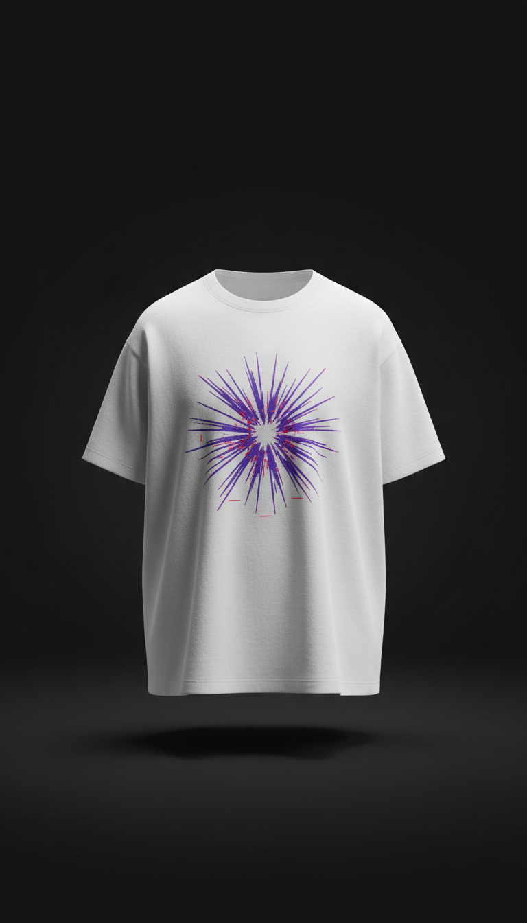 Heavyweight Tee with Violet Pulse Print