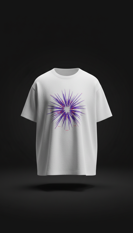 Heavyweight Tee with Violet Pulse Print